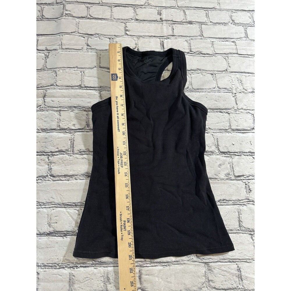 Alo Yoga Ribbed Devoted Full Length Black Tank Size Small Work Out - Picture 8 of 9